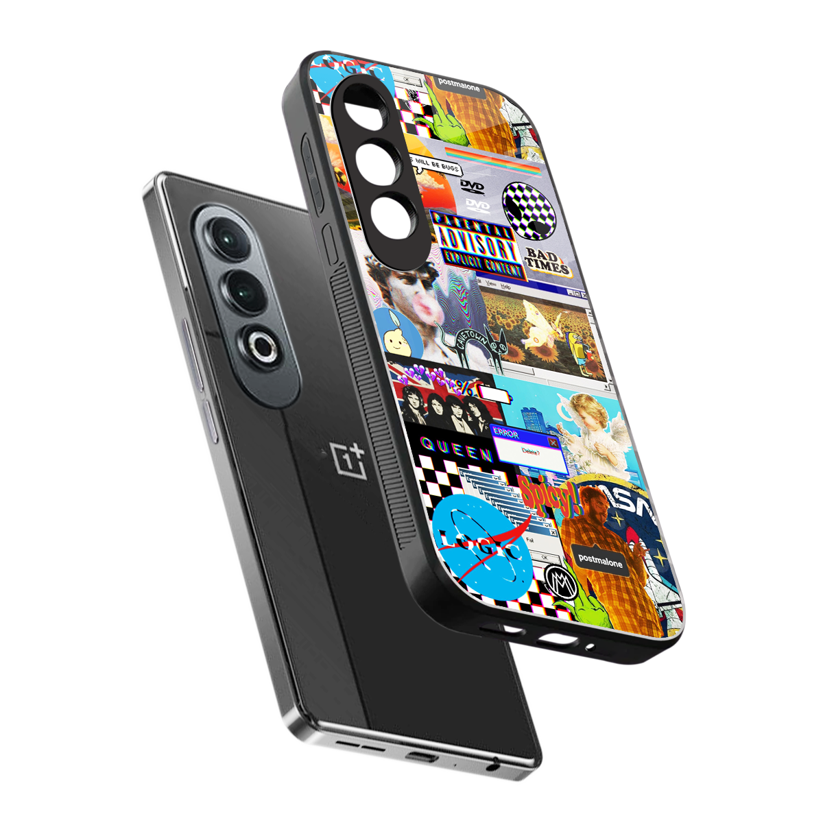 y2k collage aesthetic back phone cover | glass case for oneplus nord ce 4