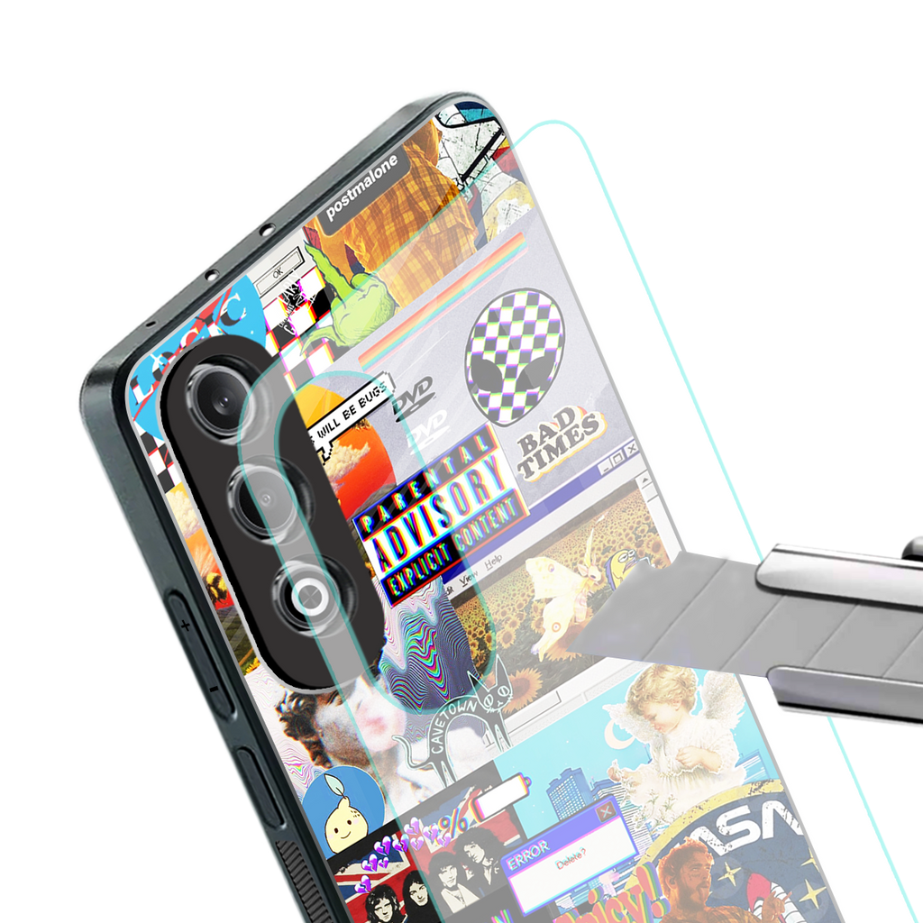 y2k collage aesthetic back phone cover | glass case for oneplus nord ce 4
