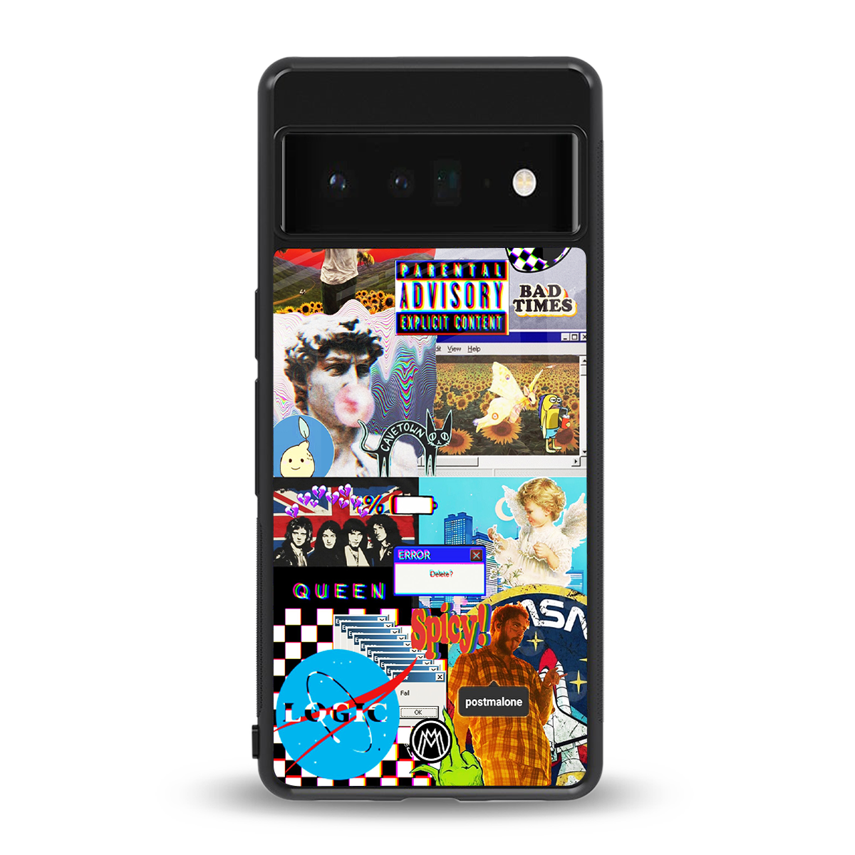 y2k collage aesthetic back phone cover | glass case for google pixel 6 pro