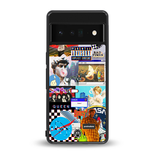 y2k collage aesthetic back phone cover | glass case for google pixel 6 pro