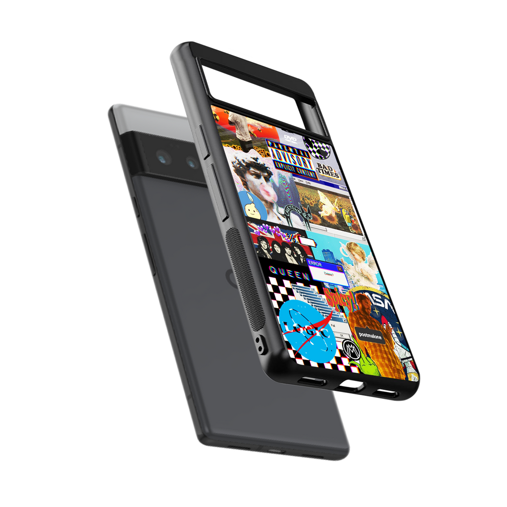 y2k collage aesthetic back phone cover | glass case for google pixel 6 pro