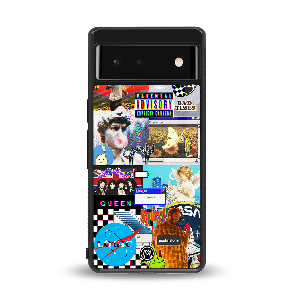y2k collage aesthetic back phone cover | glass case for Google Pixel 6A