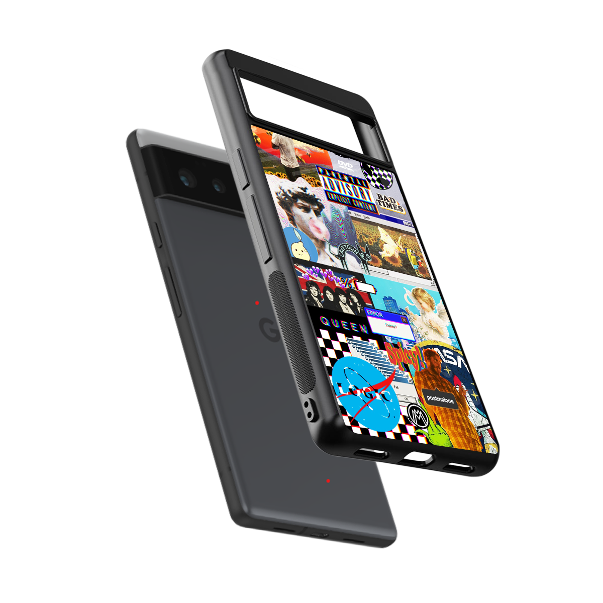 y2k collage aesthetic back phone cover | glass case for google pixel 6