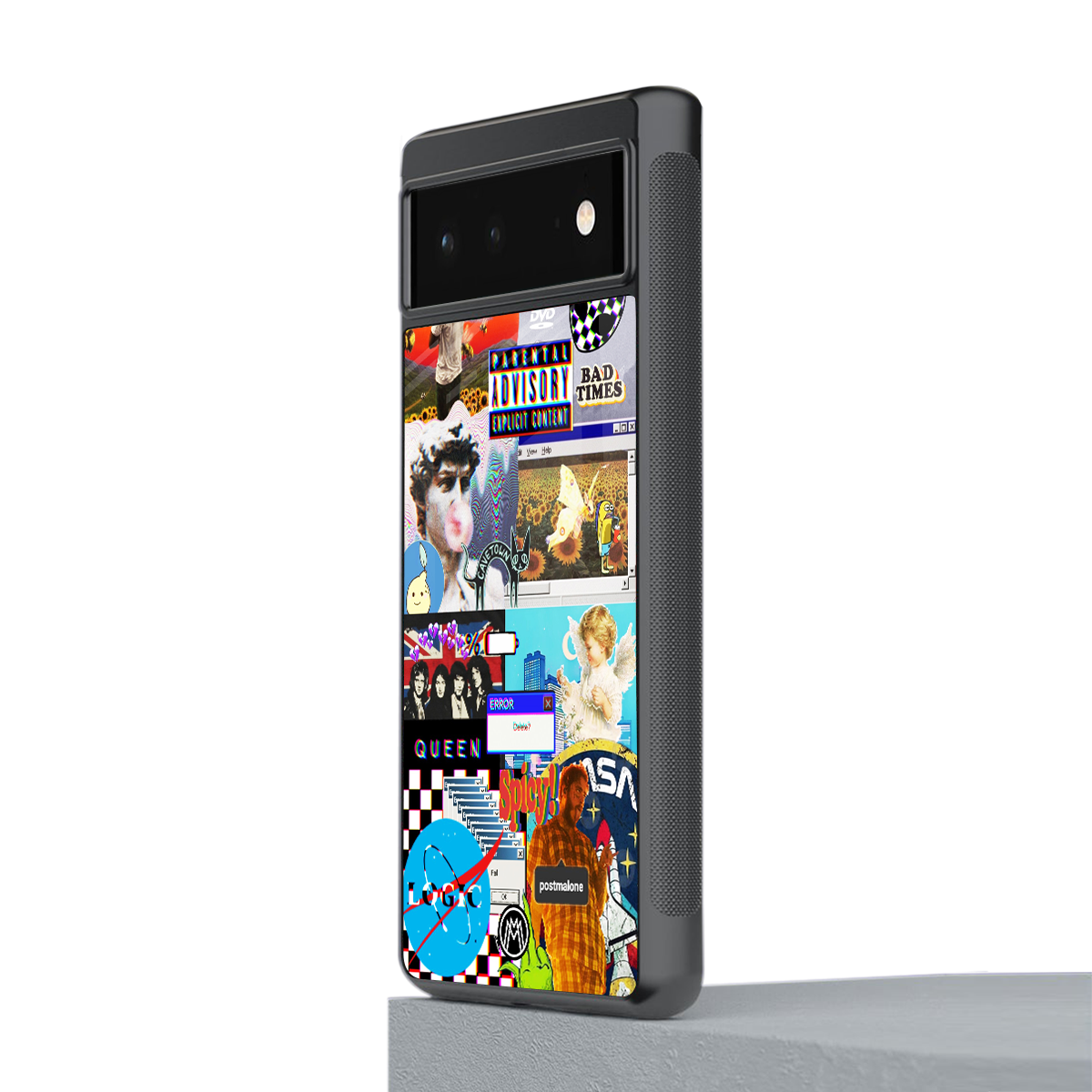 y2k collage aesthetic back phone cover | glass case for google pixel 6