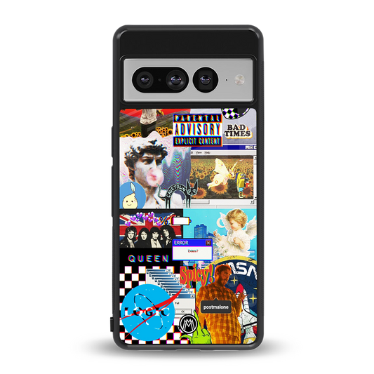 y2k collage aesthetic back phone cover | glass case for google pixel 7 pro