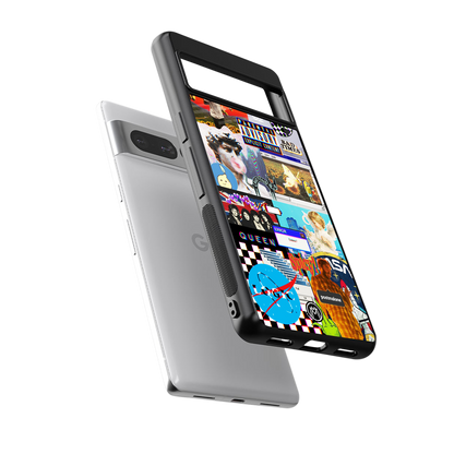 y2k collage aesthetic back phone cover | glass case for google pixel 7 pro