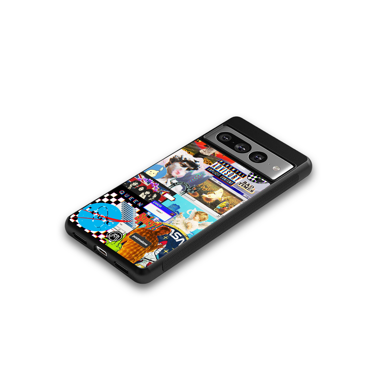 y2k collage aesthetic back phone cover | glass case for google pixel 7 pro