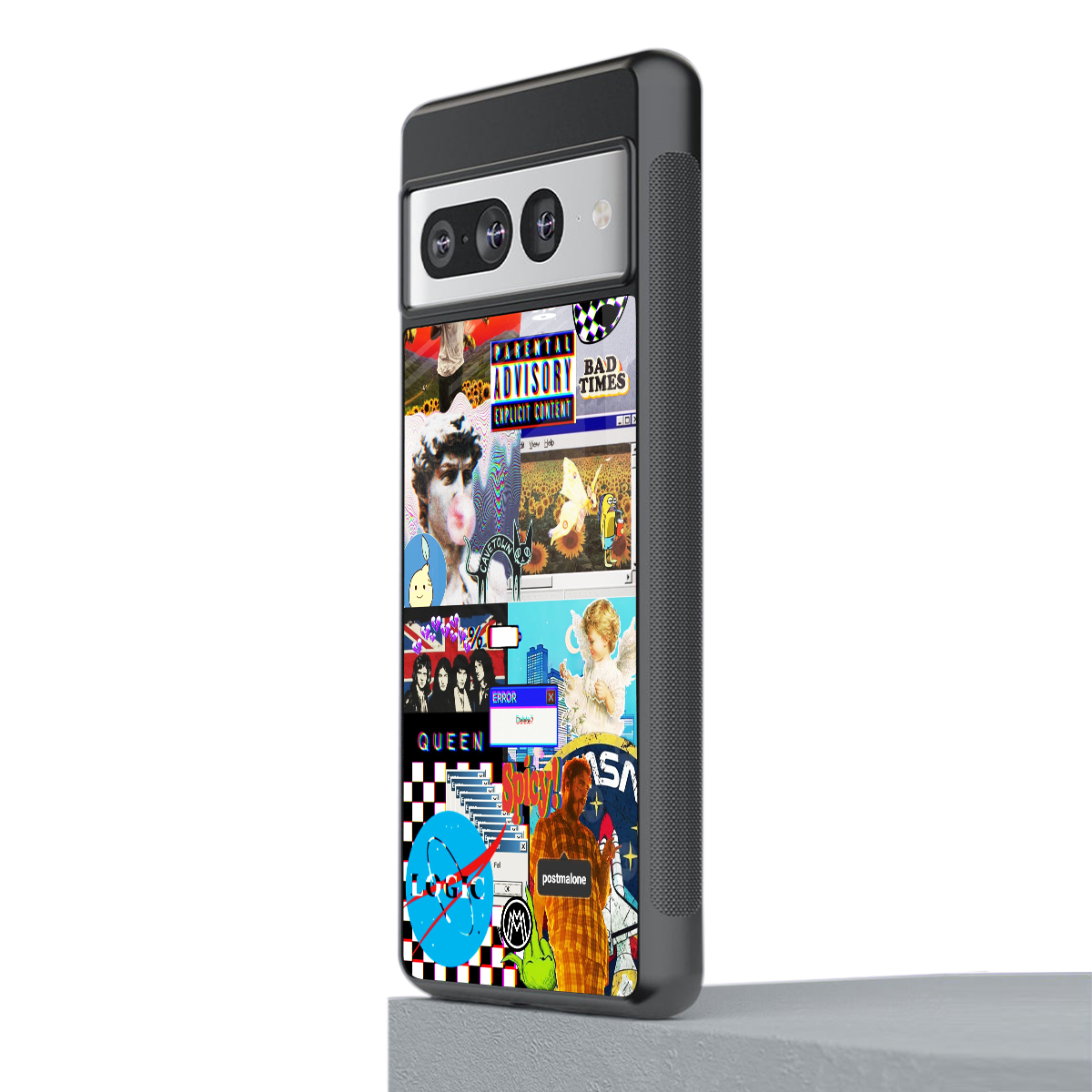 y2k collage aesthetic back phone cover | glass case for google pixel 7 pro