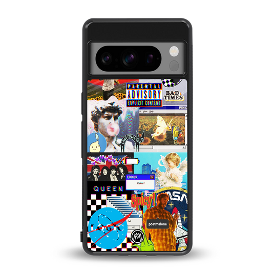 y2k collage aesthetic back phone cover | glass case for google pixel 8 pro