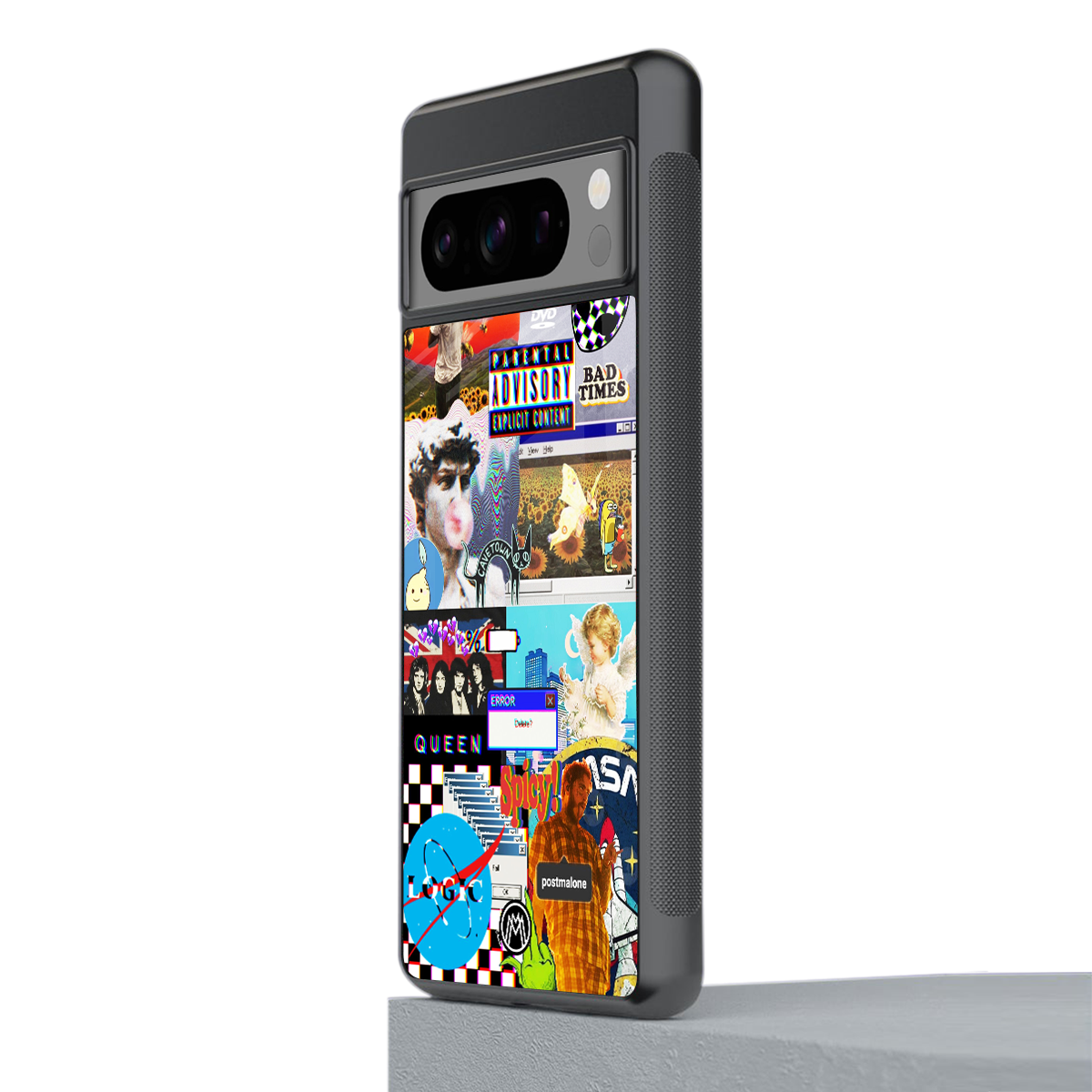 y2k collage aesthetic back phone cover | glass case for google pixel 8 pro