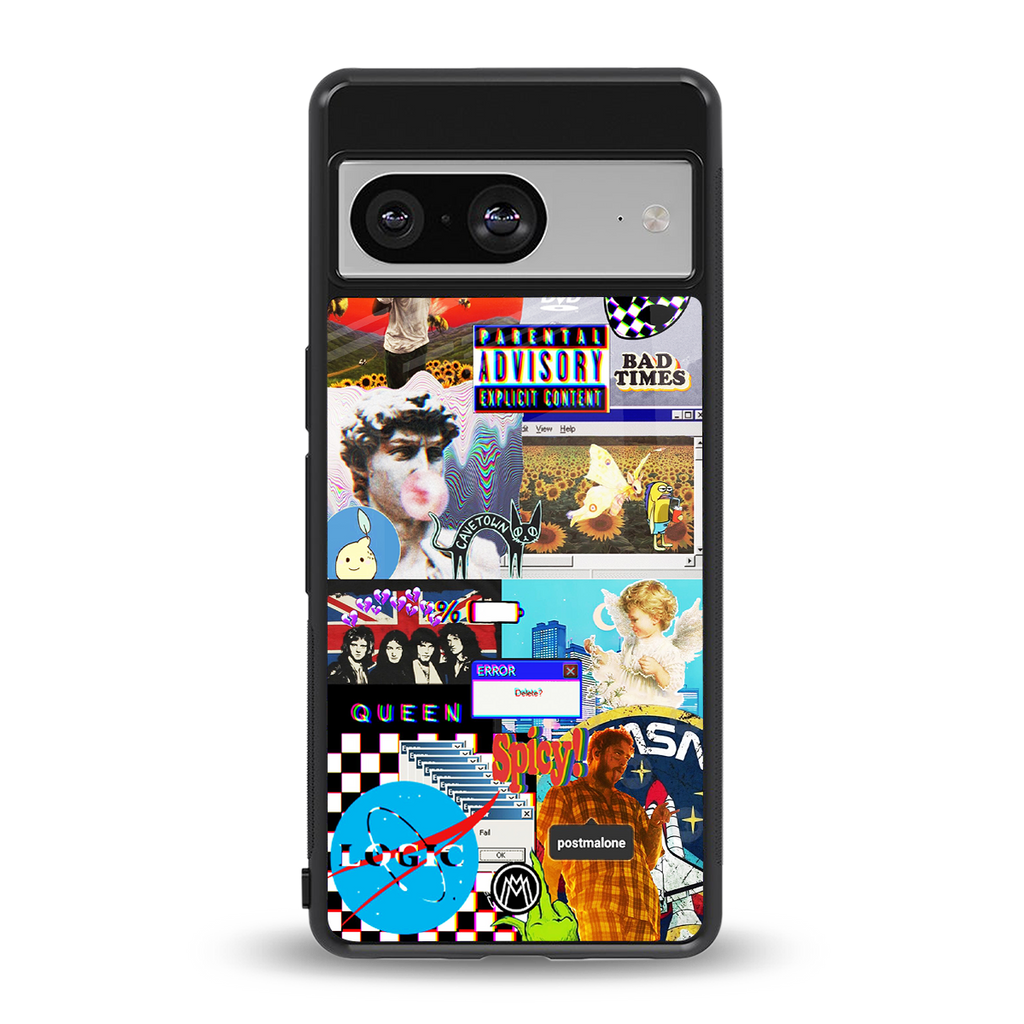 y2k collage aesthetic back phone cover | glass case for Google Pixel 8