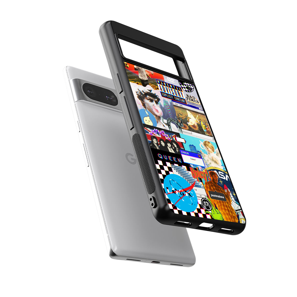 y2k collage aesthetic back phone cover | glass case for Google Pixel 8