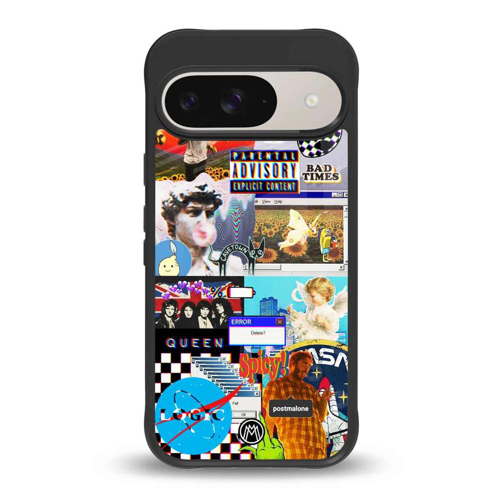 y2k collage aesthetic back phone cover | glass case for google pixel 9