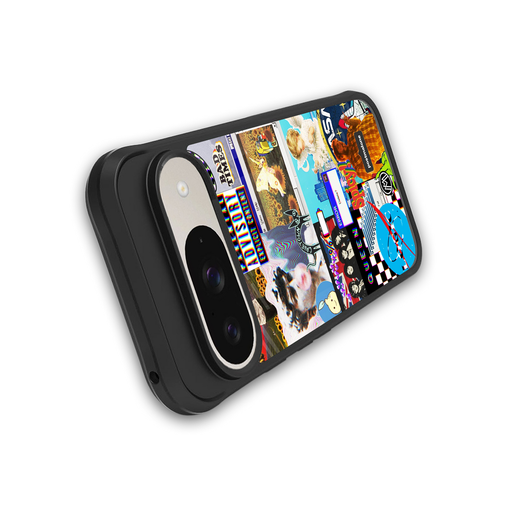y2k collage aesthetic back phone cover | glass case for google pixel 9