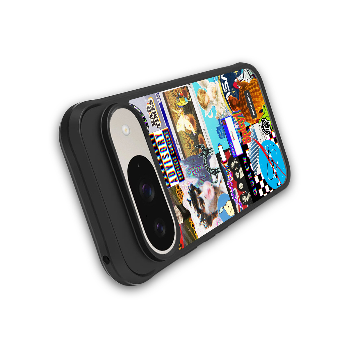 y2k collage aesthetic back phone cover | glass case for google pixel 9