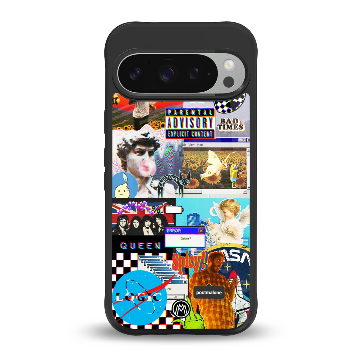y2k collage aesthetic back phone cover | glass case for google pixel 9 pro xl