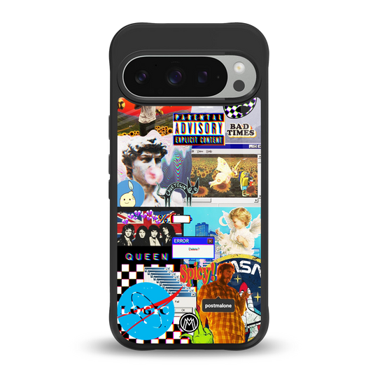y2k collage aesthetic back phone cover | glass case for google pixel 9 pro xl