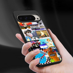 y2k collage aesthetic back phone cover | glass case for google pixel 9 pro