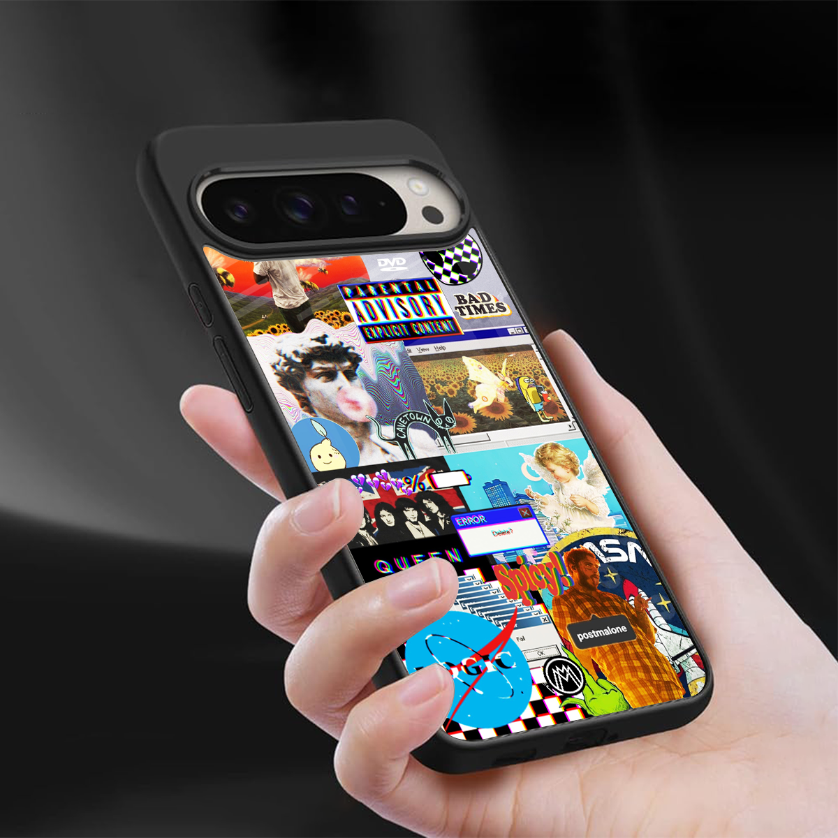 y2k collage aesthetic back phone cover | glass case for google pixel 9 pro xl