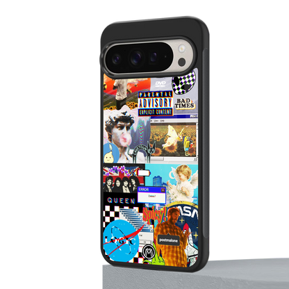 y2k collage aesthetic back phone cover | glass case for google pixel 9 pro