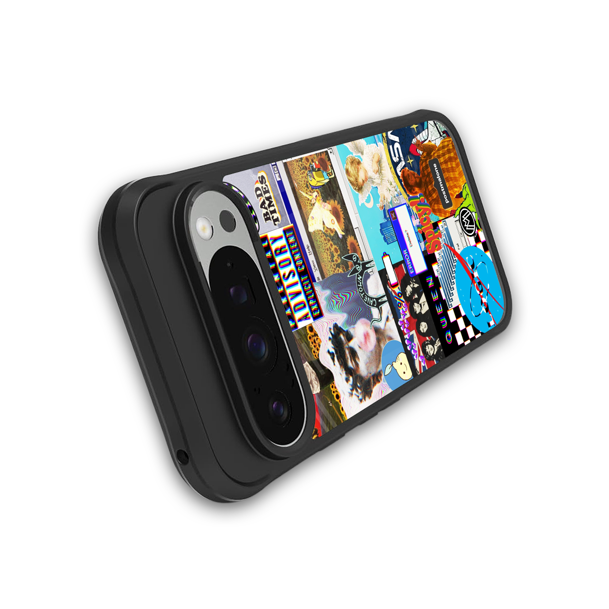 y2k collage aesthetic back phone cover | glass case for google pixel 9 pro xl