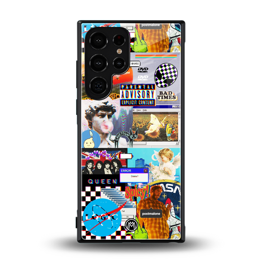 y2k collage aesthetic back phone cover | glass case for samsung galaxy s24 ultra