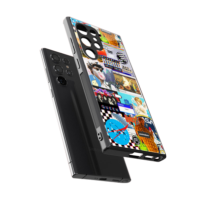 y2k collage aesthetic back phone cover | glass case for samsung galaxy s24 ultra