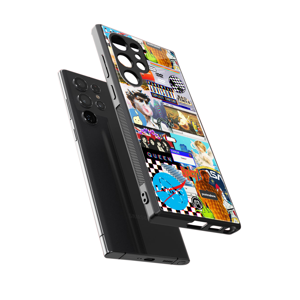 y2k collage aesthetic back phone cover | glass case for samsung galaxy s23 ultra