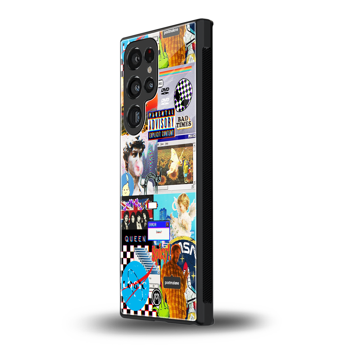 y2k collage aesthetic back phone cover | glass case for samsung galaxy s24 ultra