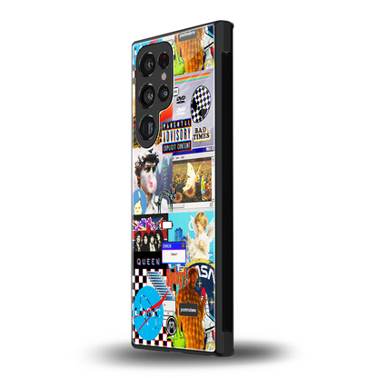 y2k collage aesthetic back phone cover | glass case for samsung galaxy s23 ultra