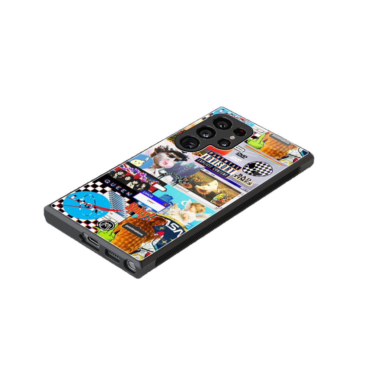 y2k collage aesthetic back phone cover | glass case for samsung galaxy s23 ultra