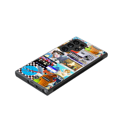 y2k collage aesthetic back phone cover | glass case for samsung galaxy s23 ultra