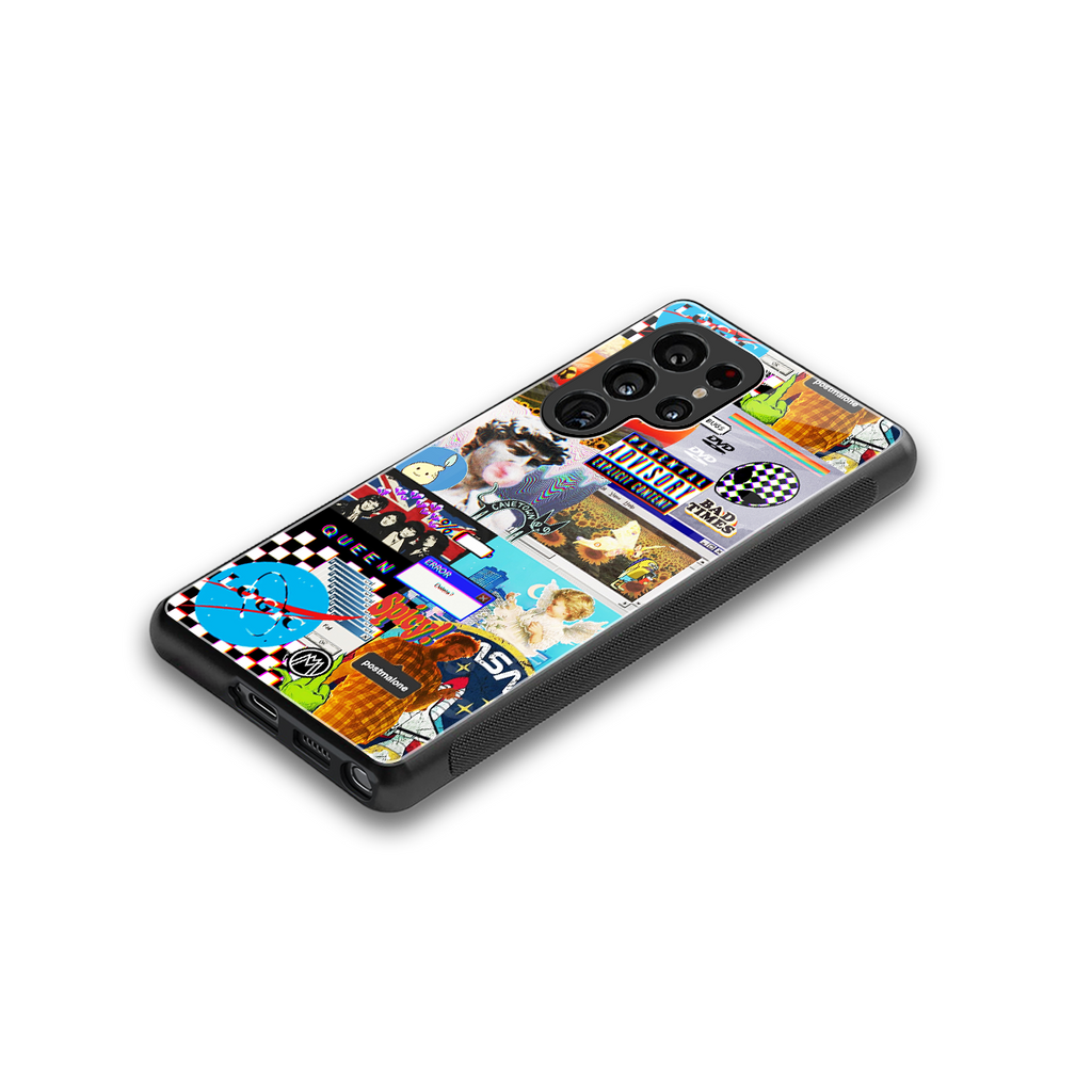 y2k collage aesthetic back phone cover | glass case for samsung galaxy s25 ultra