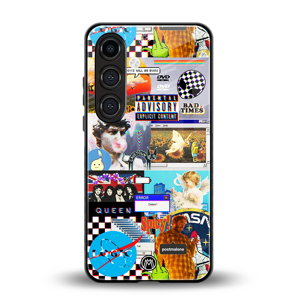 y2k collage aesthetic back phone cover | glass case for samsung galaxy s24