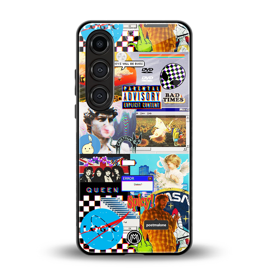 y2k collage aesthetic back phone cover | glass case for samsung galaxy s24 plus