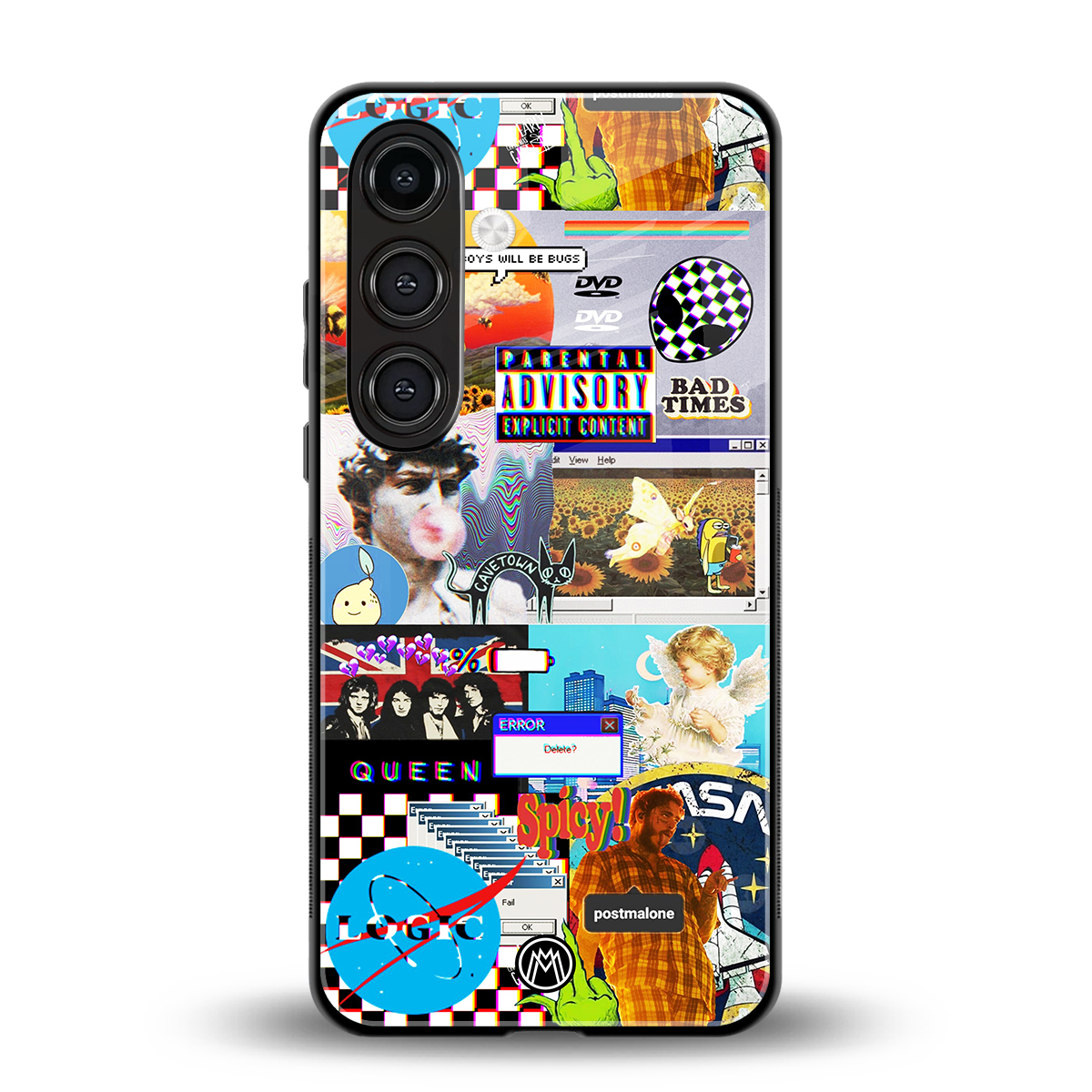 y2k collage aesthetic back phone cover | glass case for samsung galaxy s24 fe