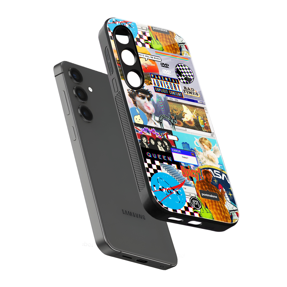 y2k collage aesthetic back phone cover | glass case for samsung galaxy s25 plus