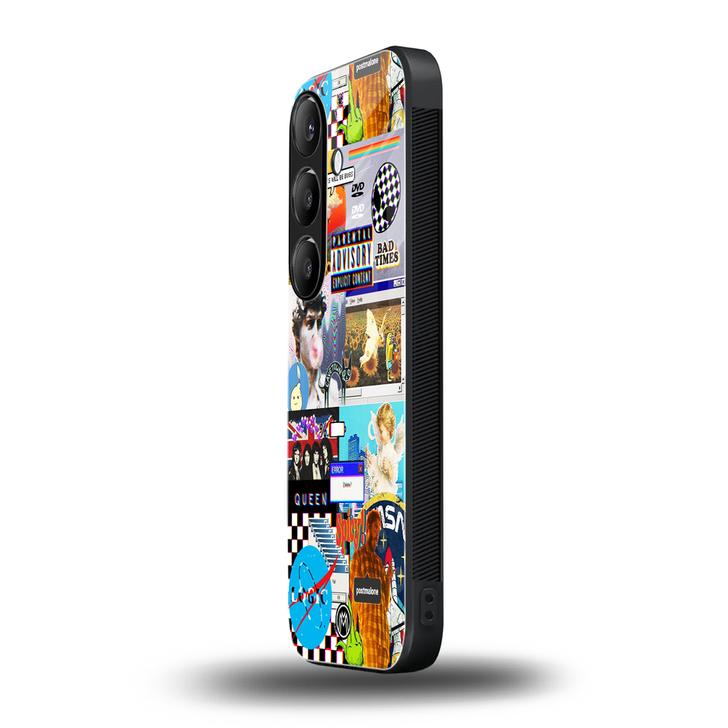 y2k collage aesthetic back phone cover | glass case for samsung galaxy s23 plus