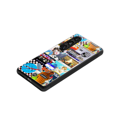 y2k collage aesthetic back phone cover | glass case for samsung galaxy s23 plus