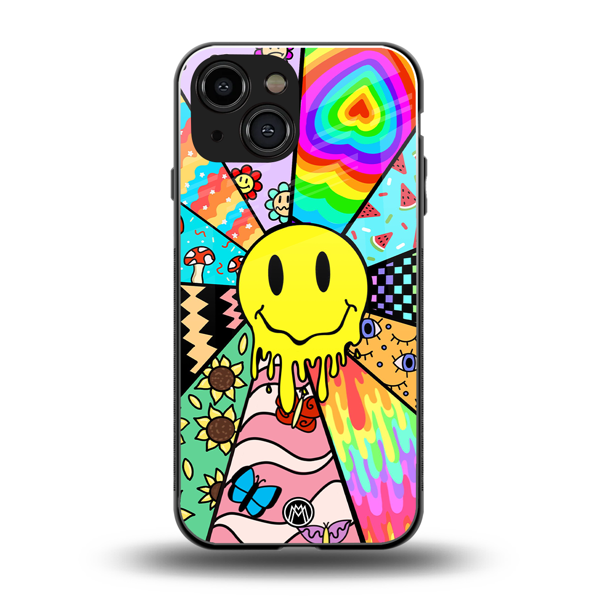 y2k doodle back phone cover | glass case for iphone 13 mini