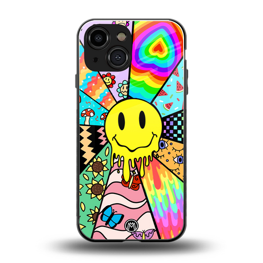 y2k doodle back phone cover | glass case for iphone 13 mini