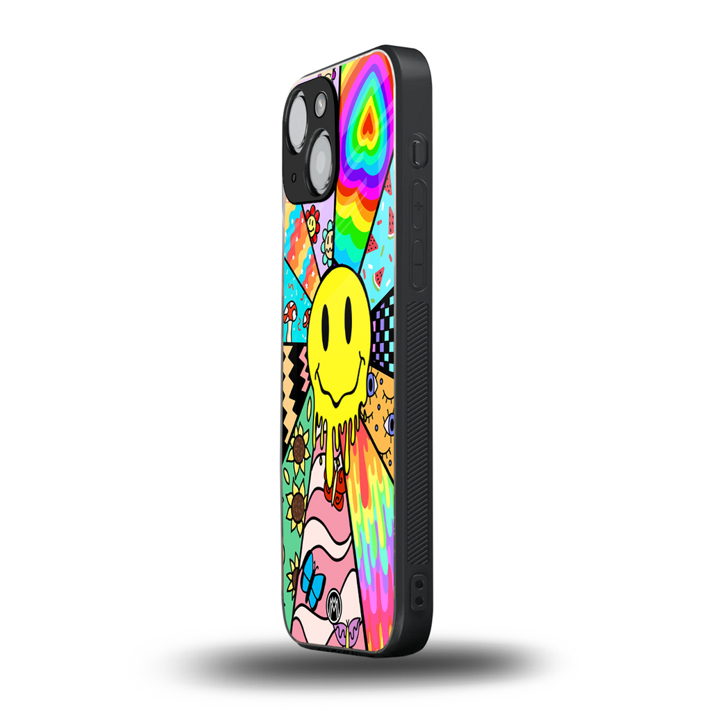 y2k doodle back phone cover | glass case for iphone 13 mini