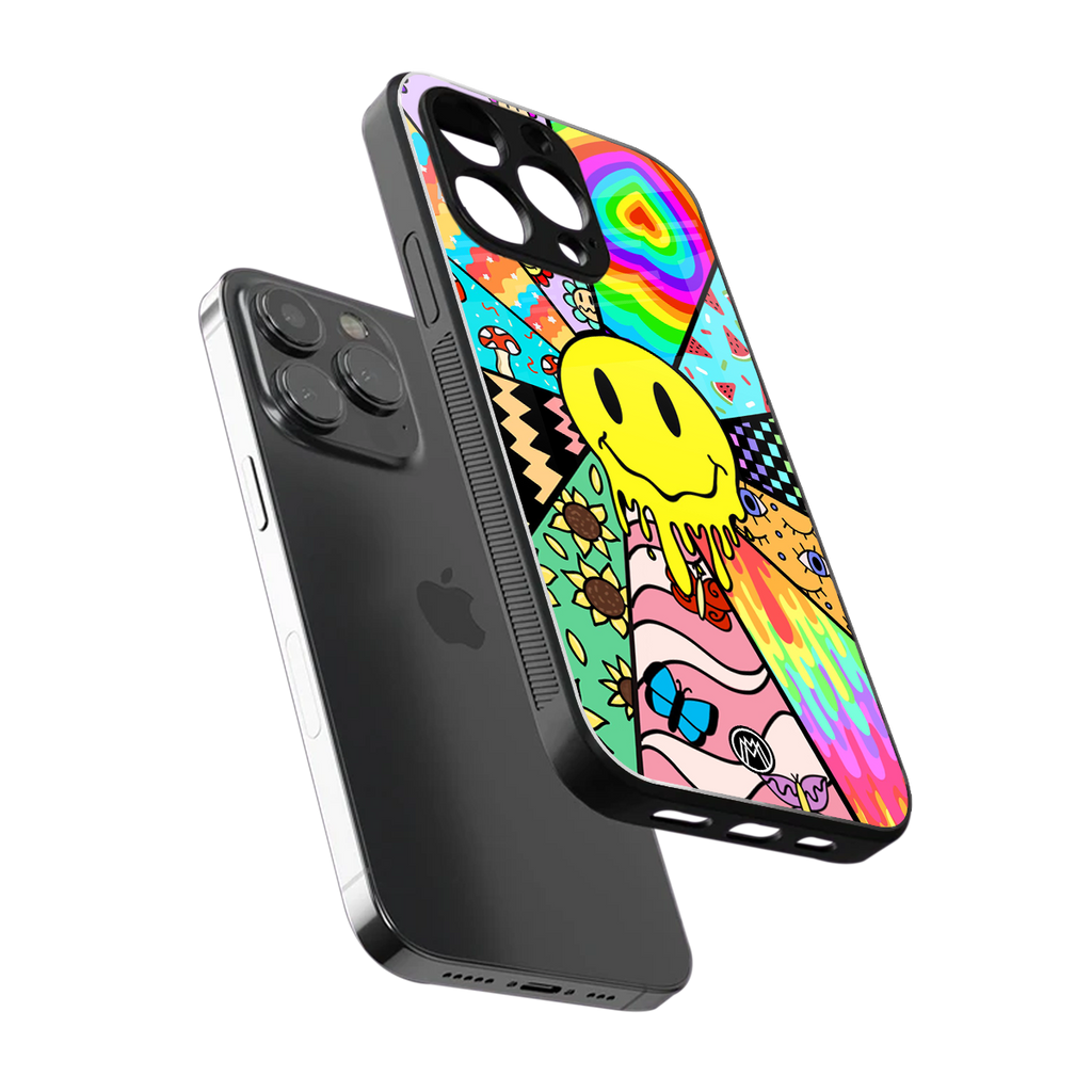 y2k doodle back phone cover | glass case for iphone 13 pro