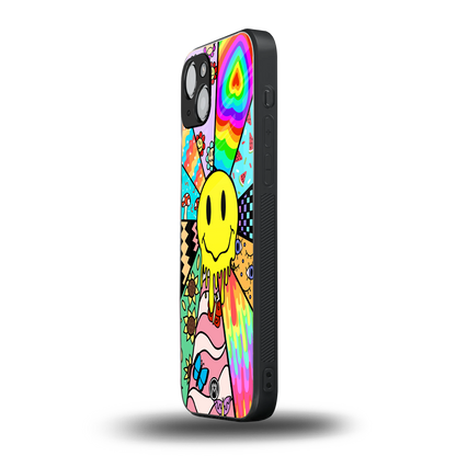 y2k doodle back phone cover | glass case for iphone 13