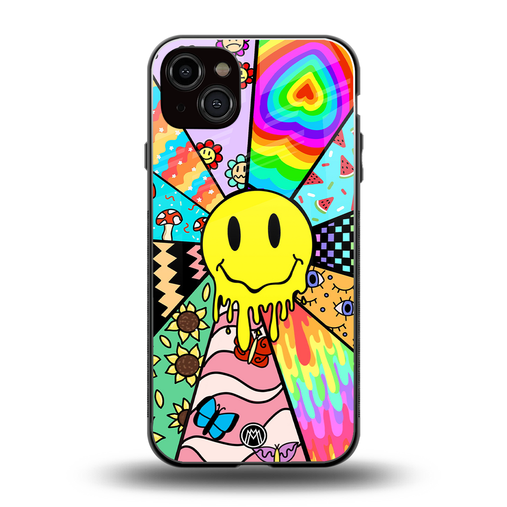 y2k doodle back phone cover | glass case for iphone 14 plus