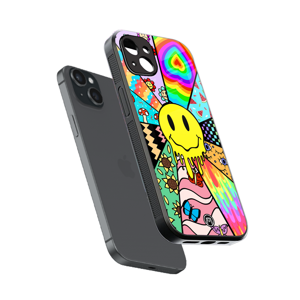 y2k doodle back phone cover | glass case for iphone 14 plus