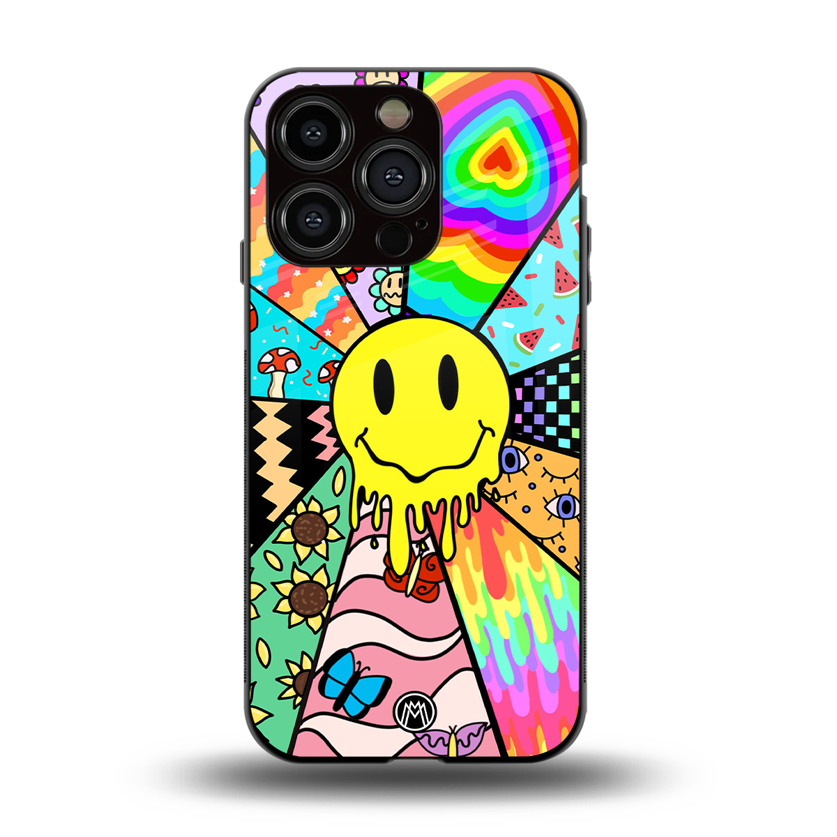 y2k doodle back phone cover | glass case for iphone 15 pro