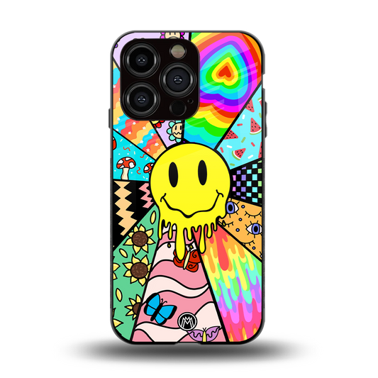 y2k doodle back phone cover | glass case for iphone 15 pro