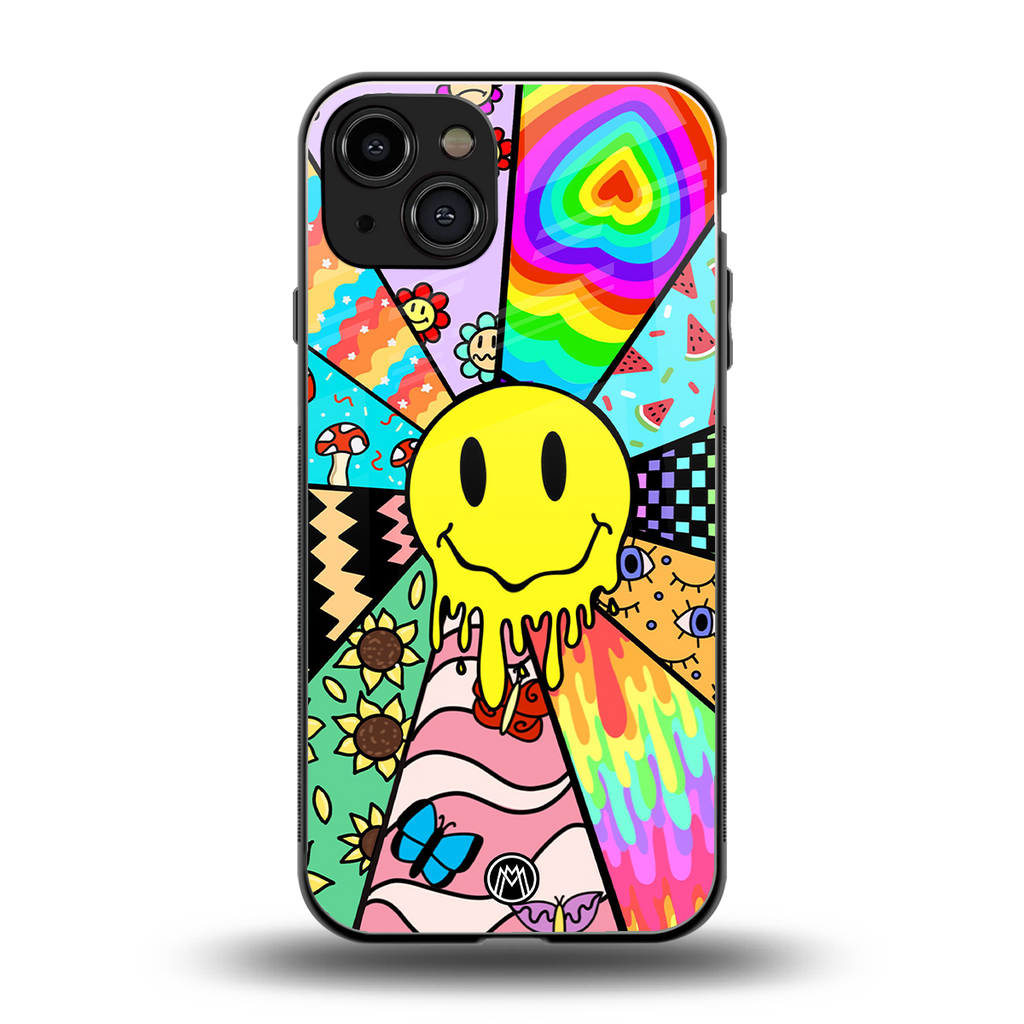 y2k doodle back phone cover | glass case for iphone 15