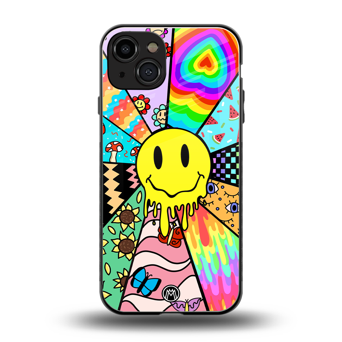 y2k doodle back phone cover | glass case for iphone 15